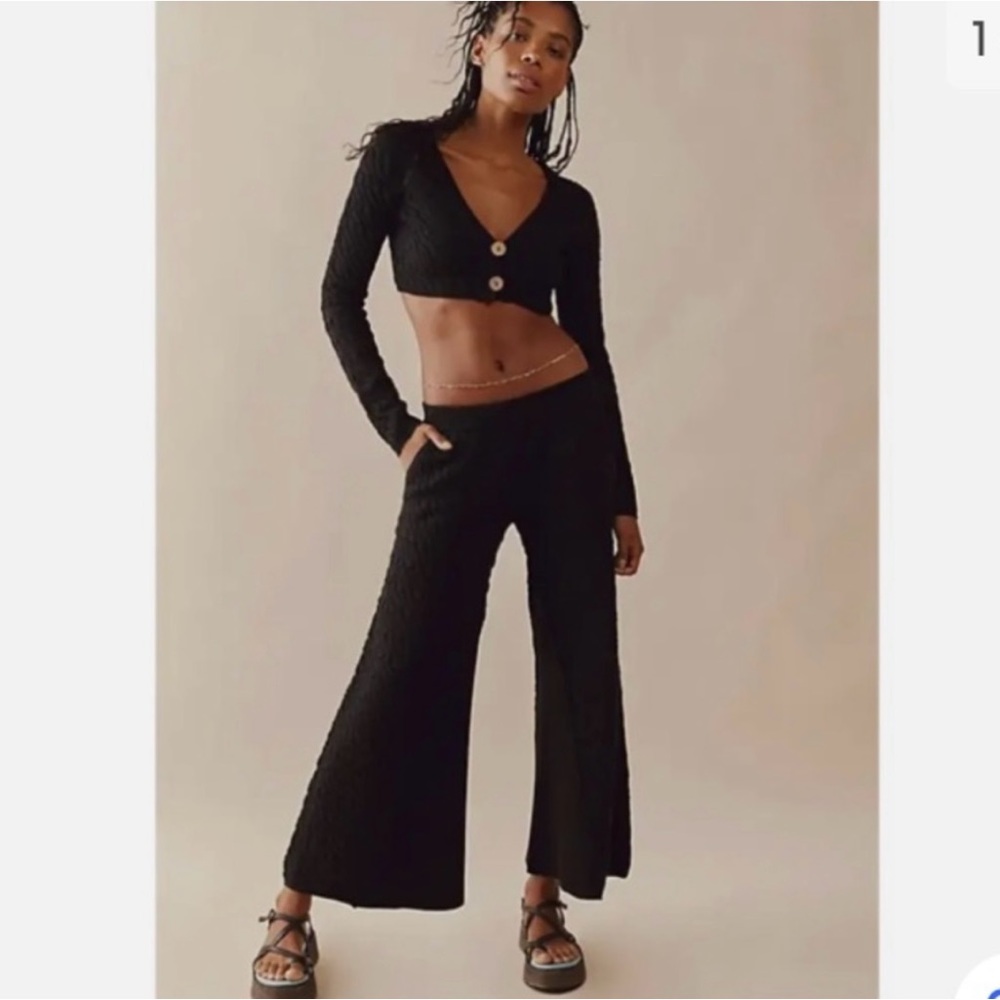 FREE PEOPLE ZIGGY BEACH SWEATER SET SMALL